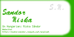 sandor miska business card